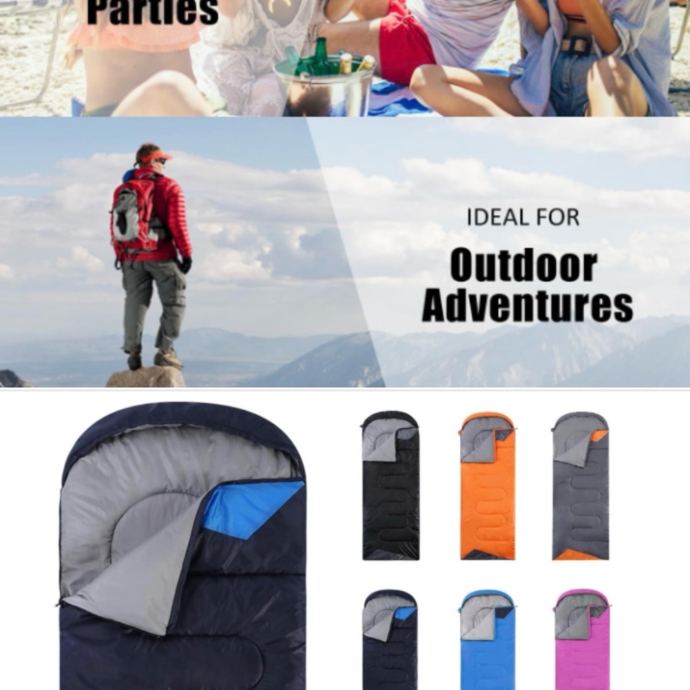 Outdoor Adventure Sleeping Bag - Black and Blue